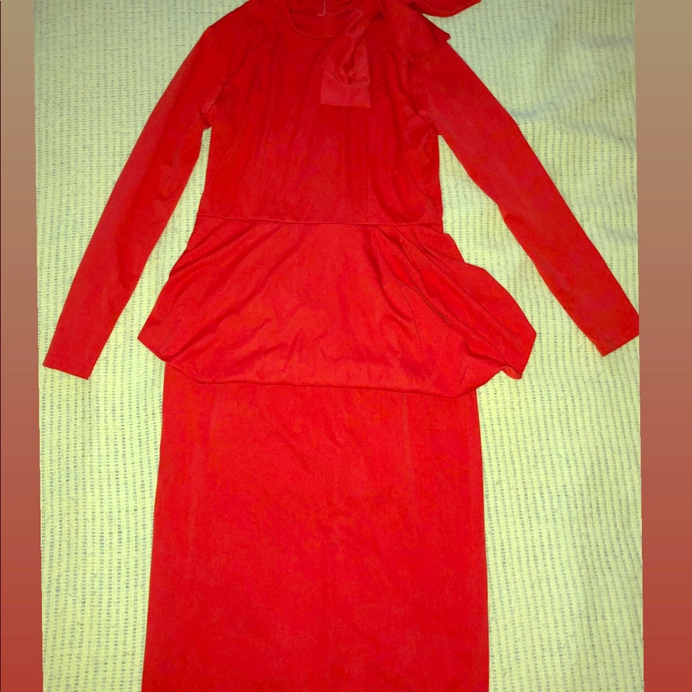 Tangerine orange zip up in the back formal gown